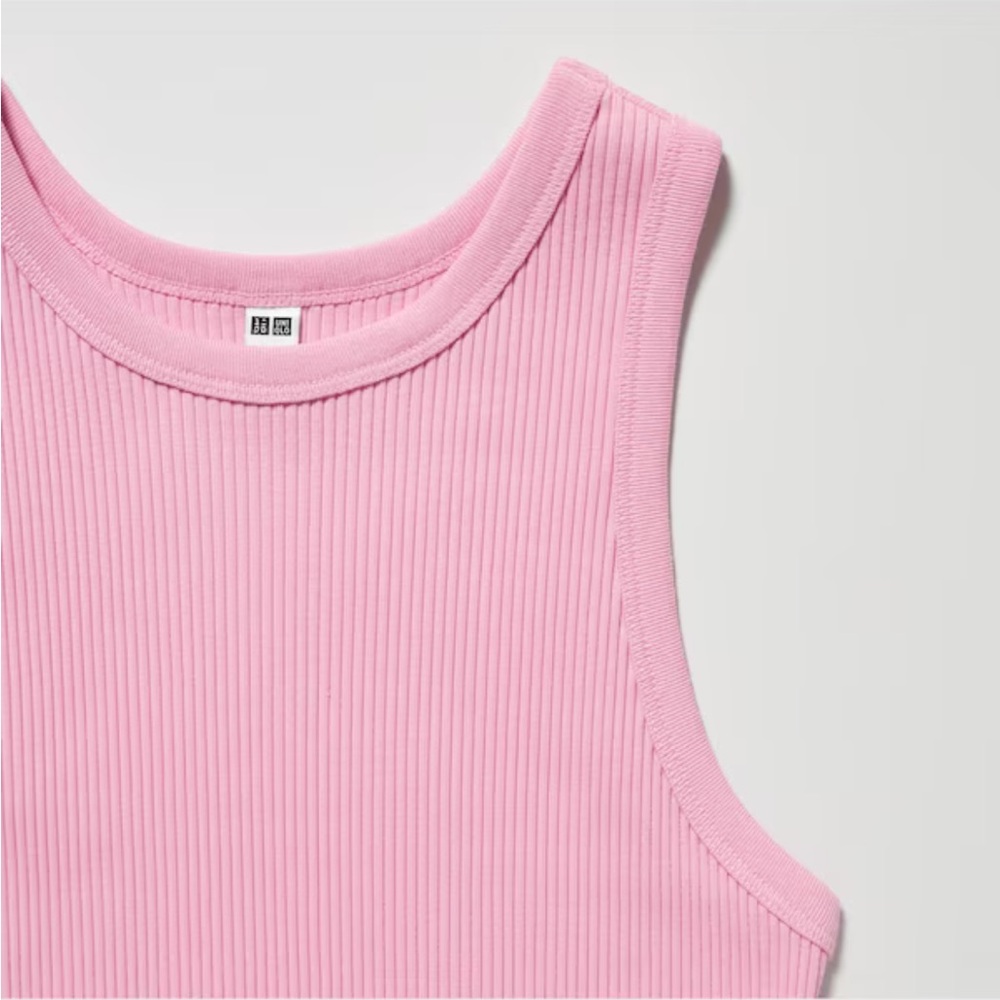 UNIQLO - Ribbed Racer Back Cropped Tank Top - Picture 2 of 8